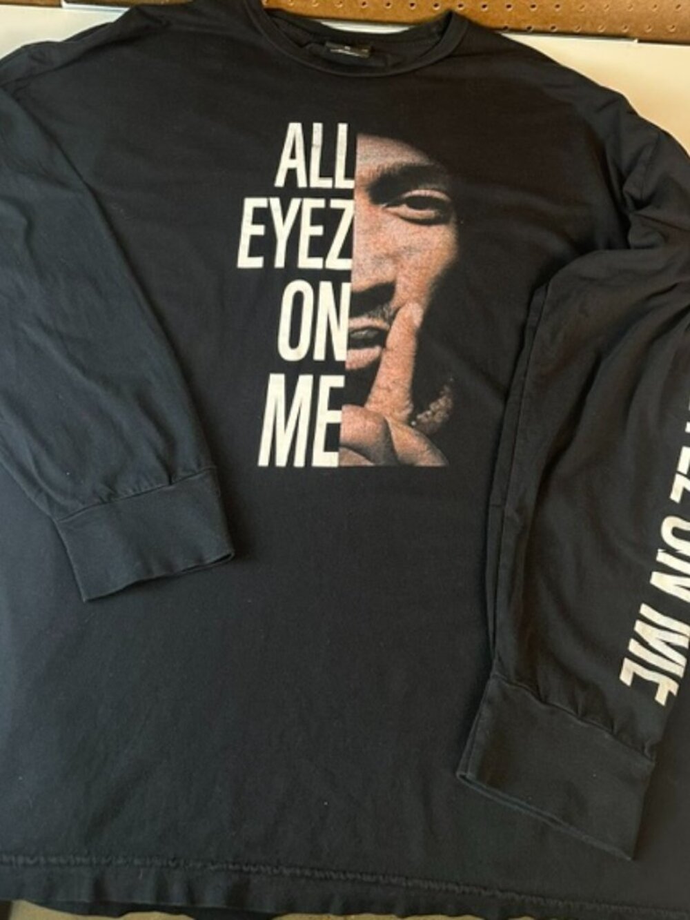 Tupac Shakur Black All Eyez On Me Long Sleeve T-Shirt Mens 2XL Cross Colours